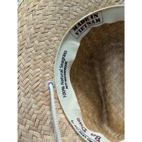 Handcrafted Natural Seagrass Floppy Hat Outdoors Straw Work Ba Duc Vietnam Tan - Picture 6 of 6